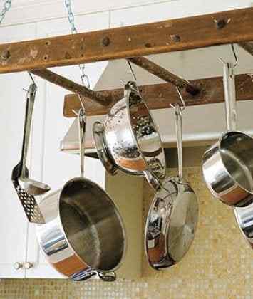 5 Upcycled Pot Racks und Kochgeschirrspeicherideen