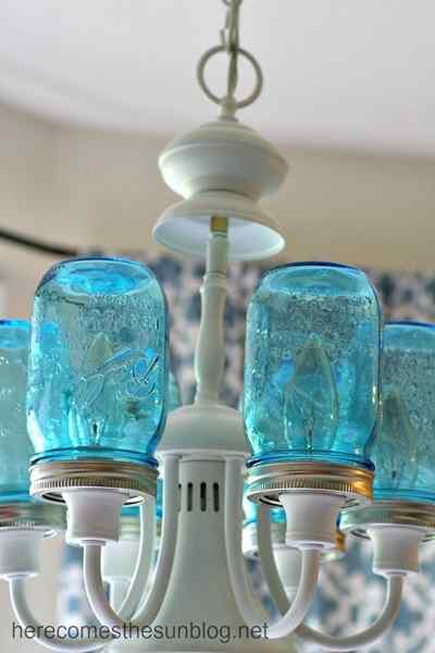 Candelier mason blue diy