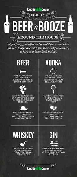 Infographic Sober Uses for Beer & Booze di sekitar rumah