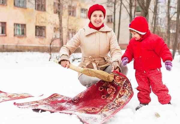 Szybka końcówka Wyczyść dywan ze śniegiem