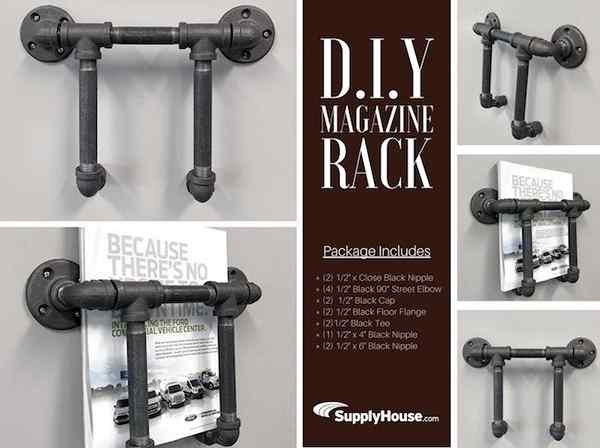 Video Turn Pipe and raccords dans un rack de magazine DIY