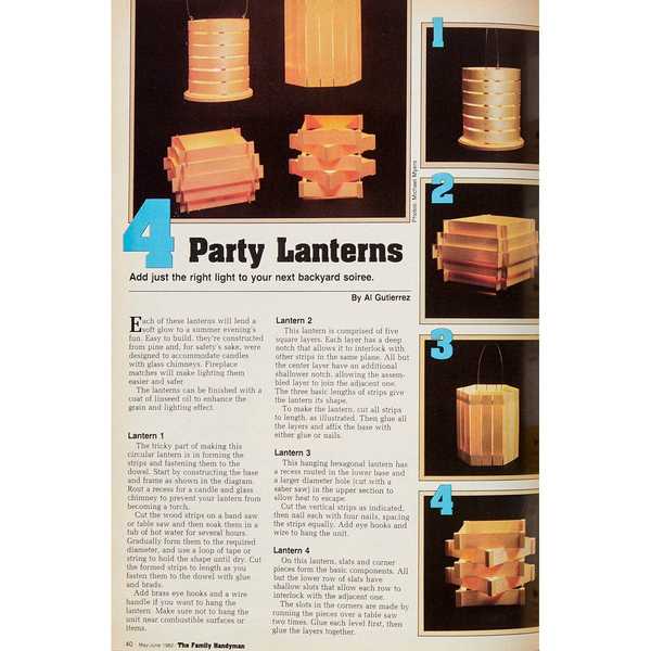 Vintage Family Handyman Feature aus 1982 Wie man eine Party -Laterne macht